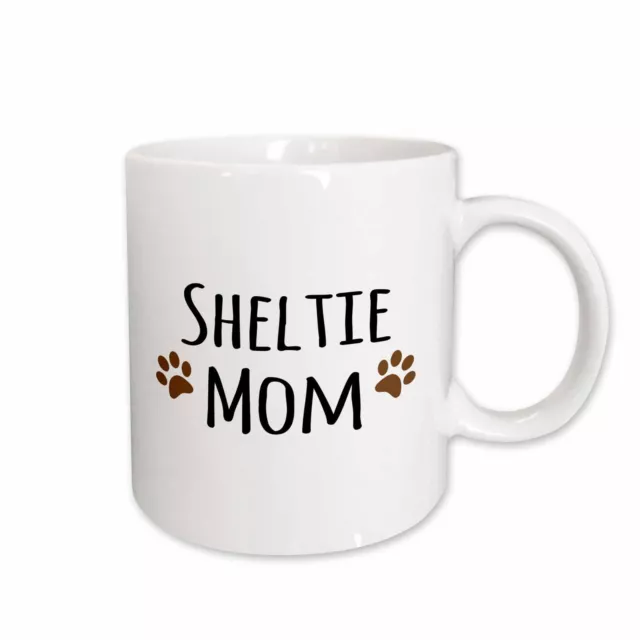 3dRose Sheltie Dog Mom - Shetland Sheepdog - Doggie by breed - brown paw prints