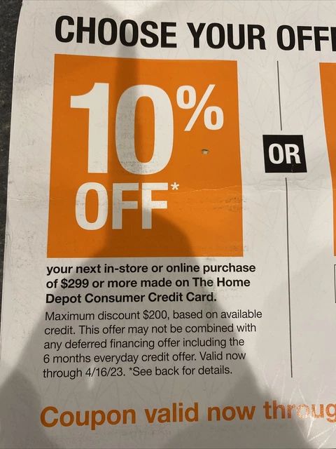 Home Depot Coupon 10% off Max $200 In-store/Online