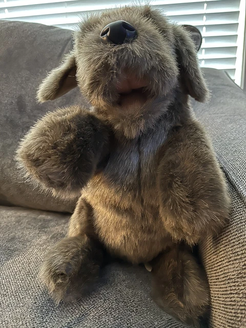 FOLKMANIS FOLKTAILS BROWN Sitting Dog FULL BODY HAND PUPPET 16" Puppy