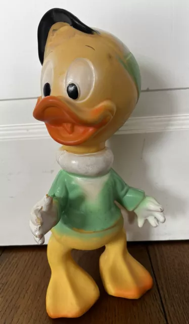 Louie Duck Track Quietschfigur Walt Disney Gummi 25cm 60er Vintage alt RAR