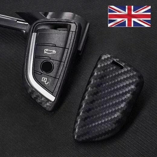 Fibra de Carbono Carcasa Mando para BMW Llave Inteligente 3 4 Botón Funda s61cf