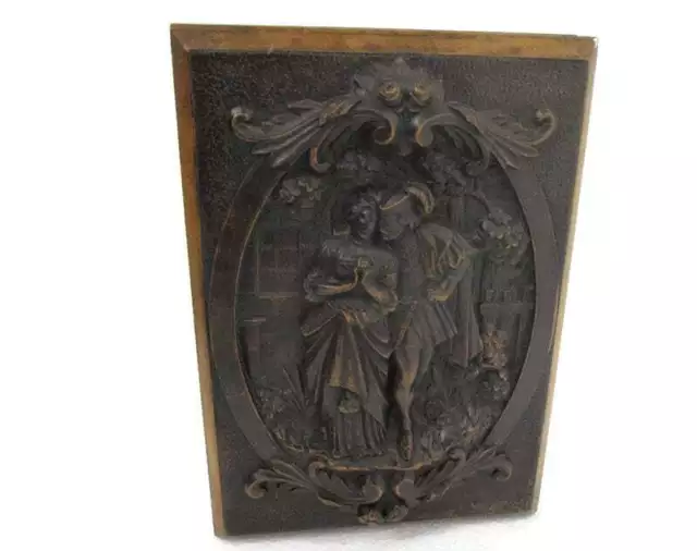 Large French Breton style Hand Carved Wood Jewelry Trinket Tobacco Box Ornate Co