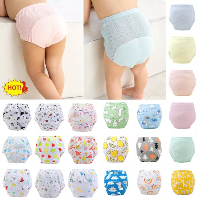 Baby Kids Waterproof Reusable Cotton Infant Potty Training Pants Nappy Children.