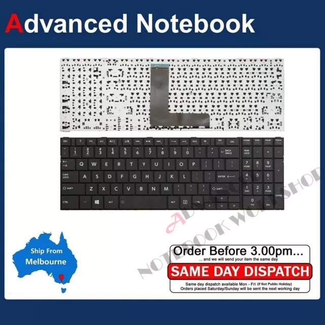 Laptop Replacement Keyboard US Layout for Toshiba Satellite C50-B Black