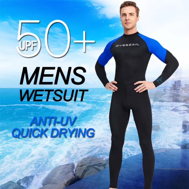 Mens Nylon Snorkeling Suits Long Sleeves Surfing Wetsuit Keep Warm Diving Suit