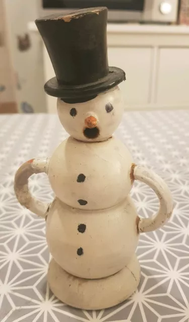 Uralt Räuchermännchen Erzgebirge Schneemann DDR Räuchermann Shabby Vintage Antik