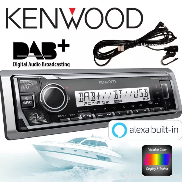 Kenwood KMR-M508DAB Marine DAB Bluetooth Radio 1-DIN Digitalradio USB Boot