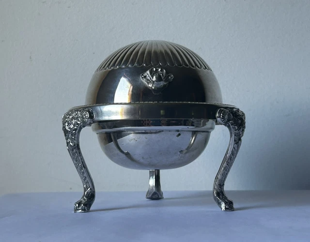 VTG P. Rogers Silver Co 273 Roll Top Caviar/Butter Dish