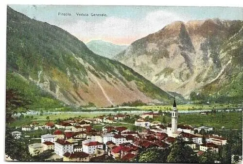CARTOLINA DI TRENTO ,PINZOLO - VEDUTA GENERALE viaggiata 1910