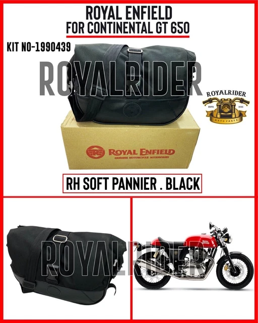 Sacoche Cavalière Moto 8L Droite - Noir - Universelle, Pour Royal Enfield Interceptor 650 Et Autres Modèles Custom, Vintage