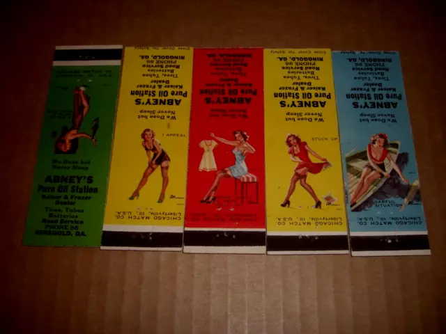 1947  Abney's PURE Gas And Oil Station Matchbook Covers