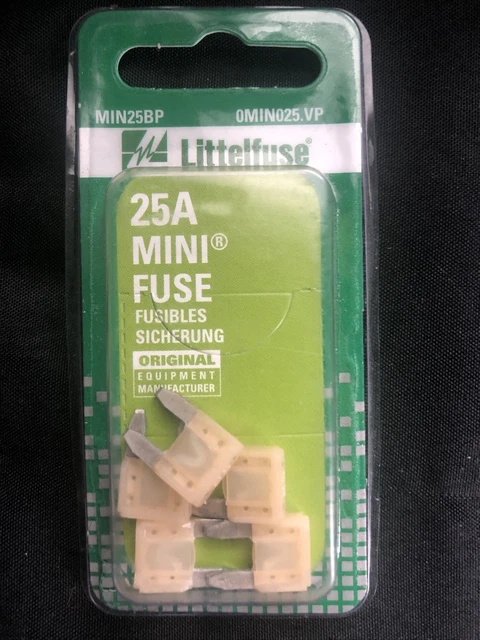 0Min025.Vp Mini Fuse 5 Cds/Pack  25A NIP NWT