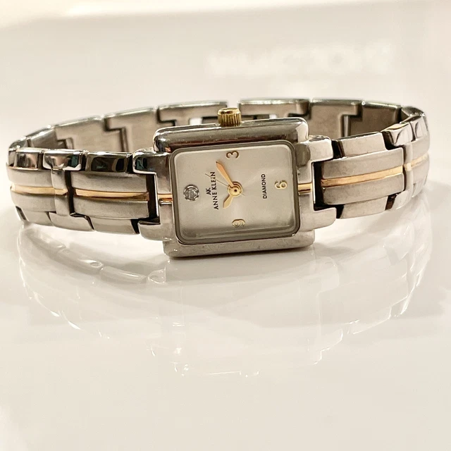 WOMENS DIAMOND QUARTZ Watch Anne Klein Design Two Tone Bracelet