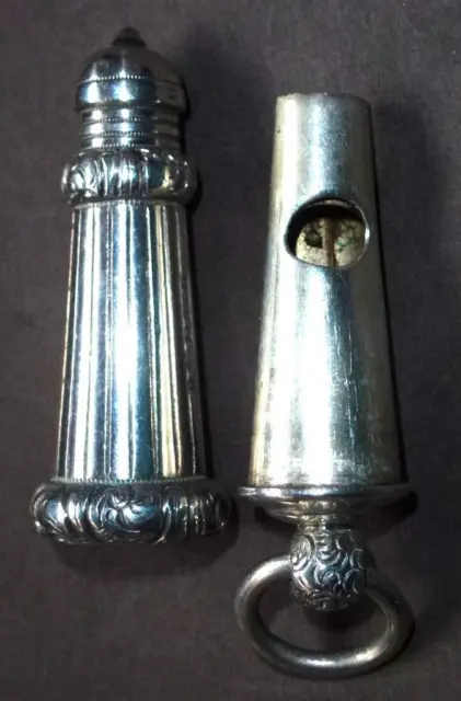 Silver Military/Police whistle in case (lighthouse) Joseph Jennens maker 1897