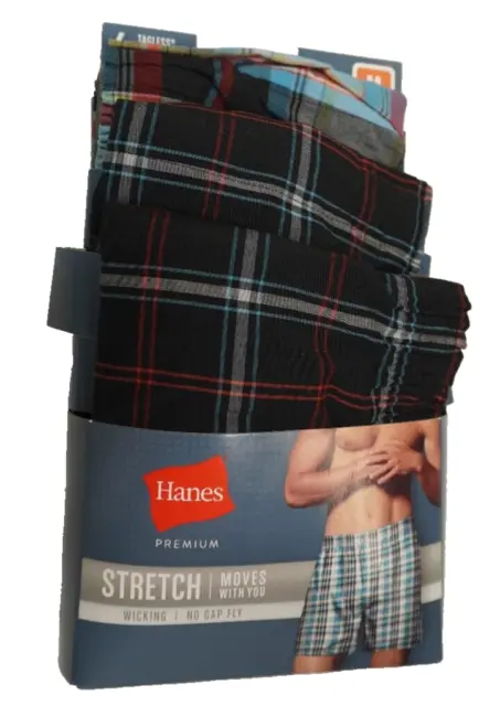 Hanes Premium Men's Stretch Woven Tagless Boxer Brief Shorts 3pk (Small)