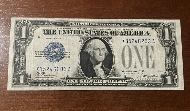 1928 $1 Silver Certificate Funnyback US Paper Note -