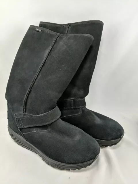 Skechers Shape Ups Boots Size 9.5 Black Suede 39.5 EU 24857 Toning Leather