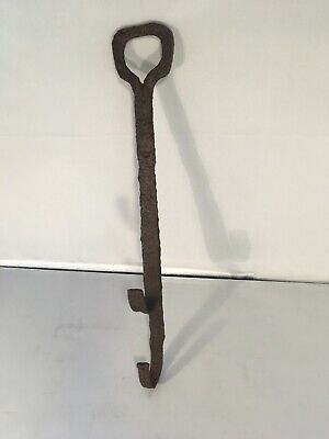 DECORATIVE ANTIQUE 18th / 19th  CENTURY WROUGHT IRON POT HOOK 12 inches