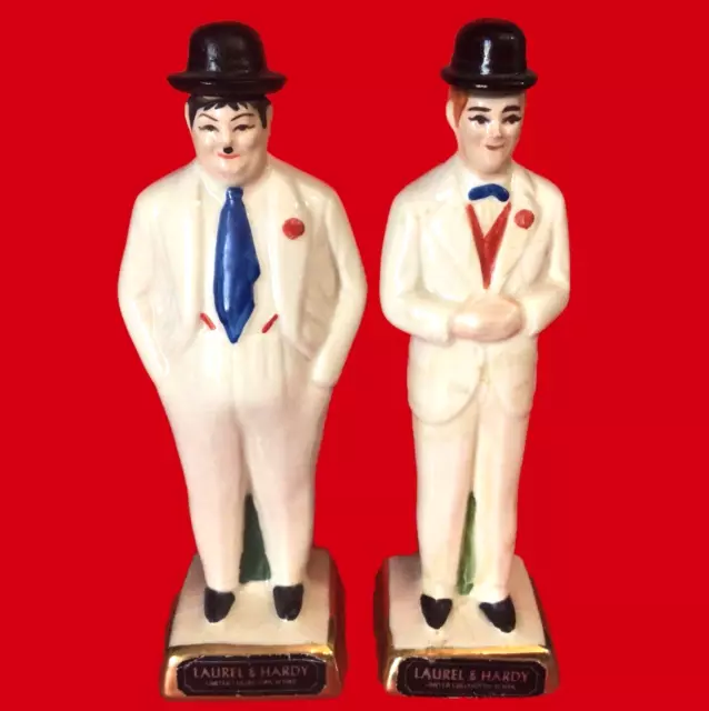 Laurel & Hardy Flask Figurines Heirlooms of Tomorrow Vintage 1971 Roach Feiner