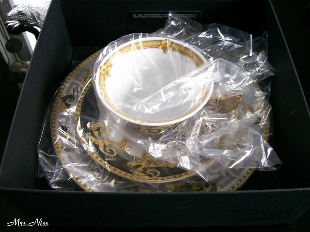 Rosenthal Versace Prestige Gala Set Teller + Tasse 25 Jahre Versace *NEU & OVP* 10