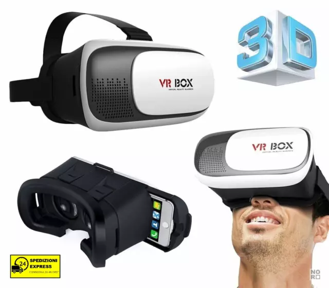 Visore Vr Box 3D Realtà Virtuale Video Occhiali Per Smartphone Ios E Android