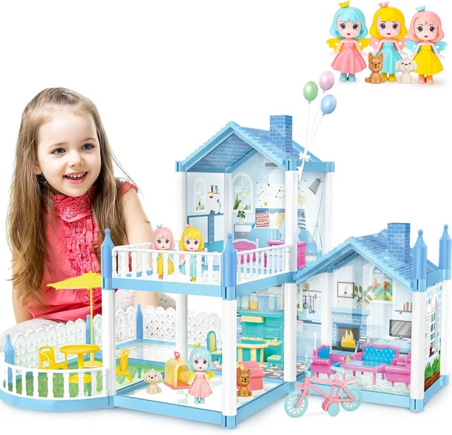 Portable Princess Doll House Playset Dream House Girls Toy w/ Accessories Gift