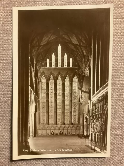 Vintage Postcard - Five Sisters Window, York Minster