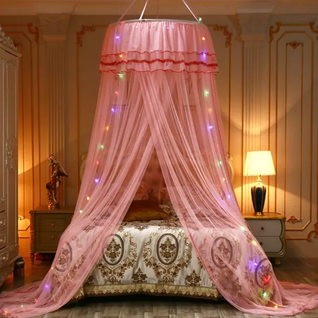 with LED light Princess Bed Canopy Dome Bed Netting  Home Decoration