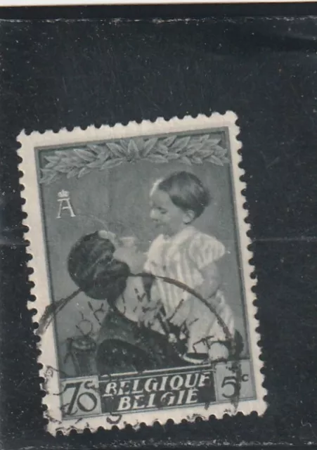 L6184 BELGIQUE timbre Y&T N° 451 de 1937 " Reine Astrid et Prince Bau " Oblitéré