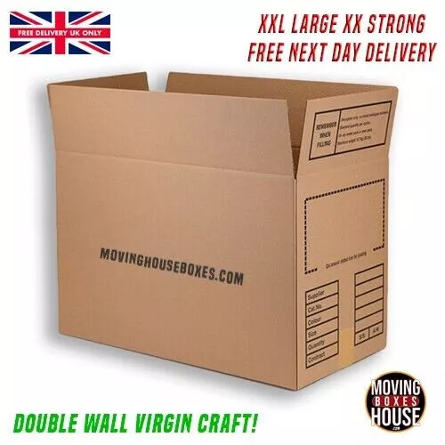 24 INCH EXTRA LARGE DOUBLE WALL Cardboard House Moving Boxes Removal Packing Box