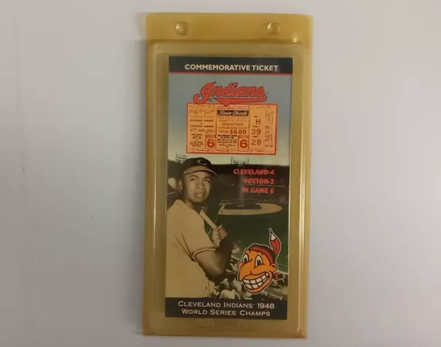 Cleveland Indians 1948 Commemorative Ticket World Series SEALED 10.5" Long RARE