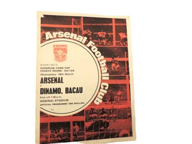 Arsenal v Dinamo Bacue 18th March 1969  European Fairs Cup