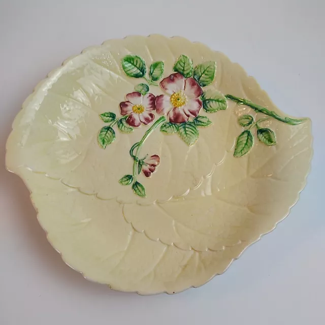 Vintage Carlton Ware English Made Australian Design Wild Rose Leaf Plate