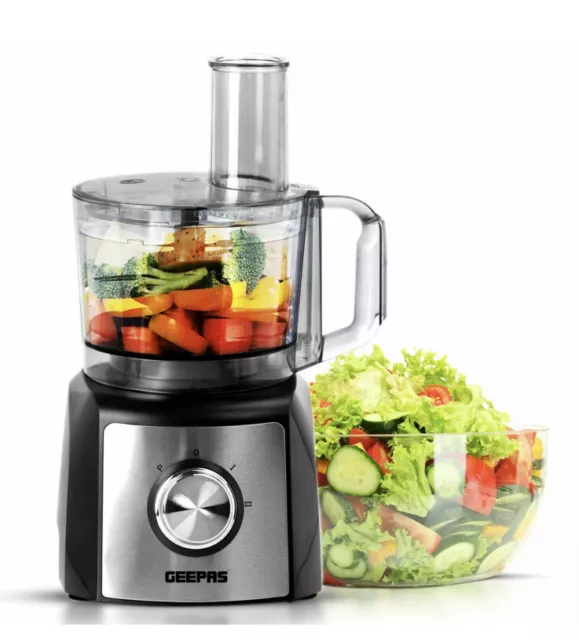 Geepas 1200W Food Processor Blender Chopper Grater Dough Mixer 2 Speed & Pulse