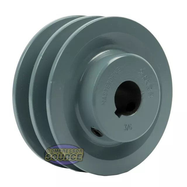 3.5" Cast Iron 3/4" Shaft Pulley Sheave Single 2 Groove V Style A Belt 4 L Piece
