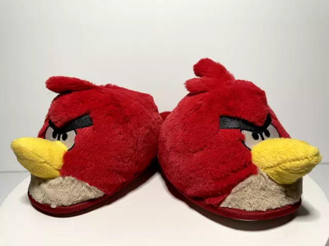 ANGRY BIRDS CLASSIC Red Bird Plush Slippers | 2011 (Size 7-8 M) CWT ...