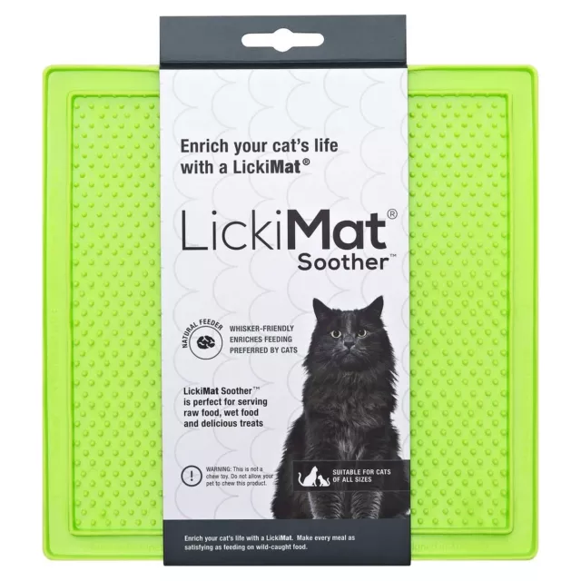 LickiMat Sucette Chat Vert , Anti-schling-matte pour Chats, Neuf