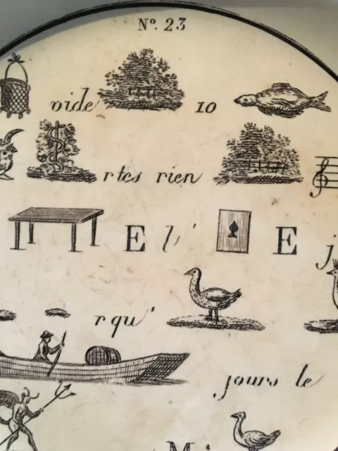 Assiette Creil ? Choisy? Rebus Début XIX ème Rare numero 23