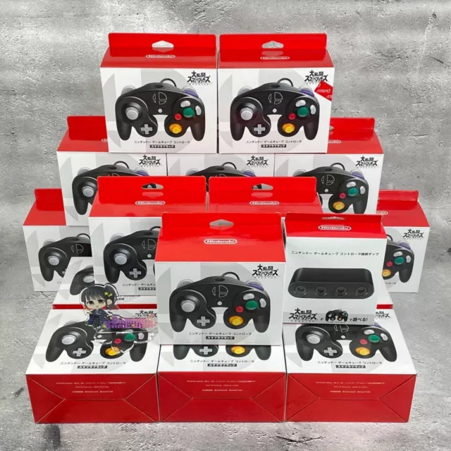 Nintendo Offizieller Gamecube-Controller und Adapter Smash Bros Black...