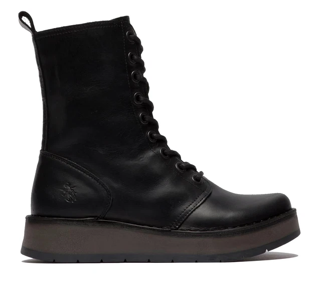 Bottines Fly London Yama En Cuir Suédé Noir - Pointure 3 à 8, Talon Plat, Neuves Avec Emballage