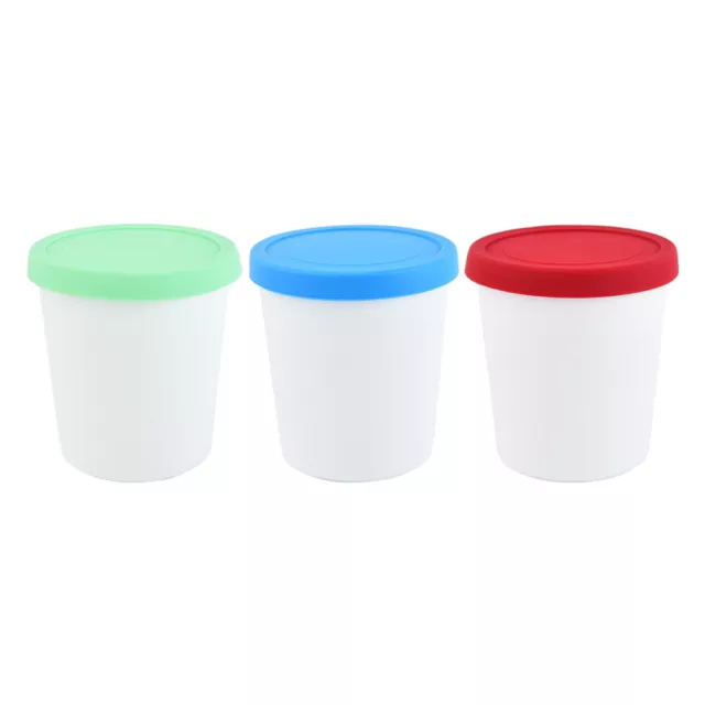 Silicone Ice Cream Container 180ml 3pcs with Lids - Freezer Safe & Reusable-NR