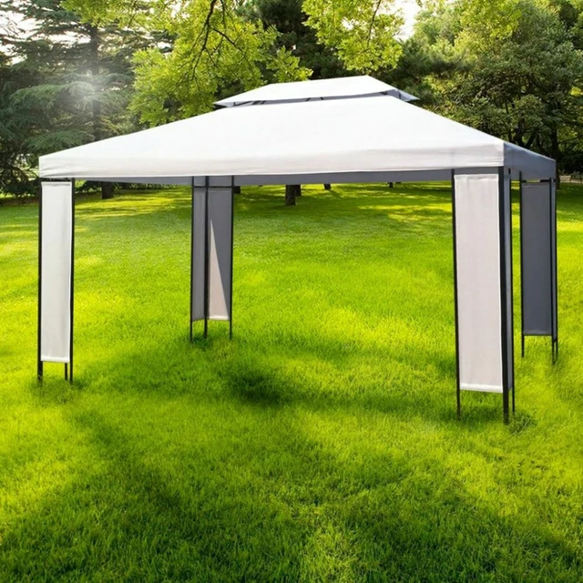 Pavillon Gartenzelt Gartenpavillon 4x3m Wasserabweisend Metall Luxus Garten Zelt