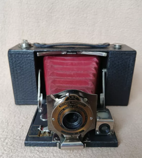 Kodak No2 Model B Folding Pocket Brownie Red Bellows Camera c1909