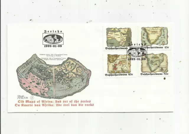 Bophuthatswana. 9/1/1992. Mapas antiguos de África. Cubierta para primer día