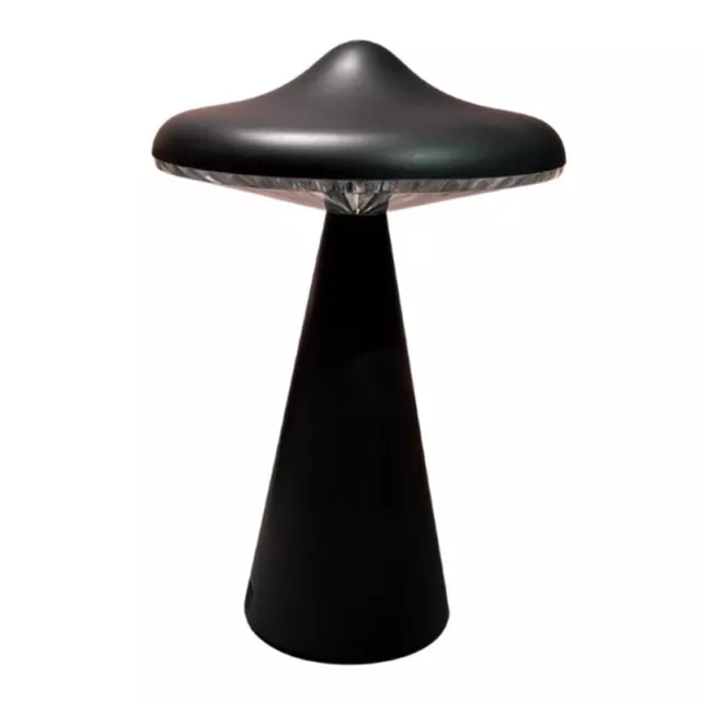 1 Set UFO Mushroom Lamp Decoration Bedside Lamp Bedroom Table Lamp Black D2W6