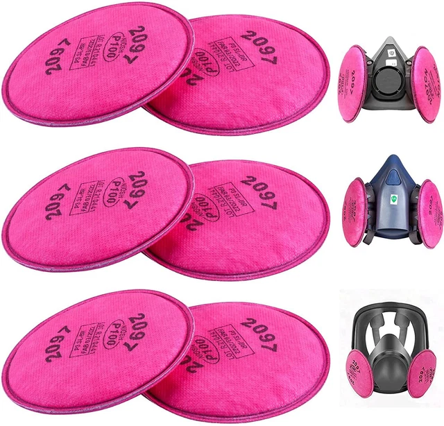 6Pcs(3Pairs) 2091 Filters for 6200 6000 7000 6800 7502 Series Facrespirator Mask