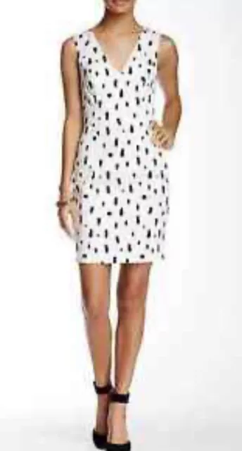 NWT French Connection Dress Womens 2 Black White Polka Dot Sz 2  MSRP $148