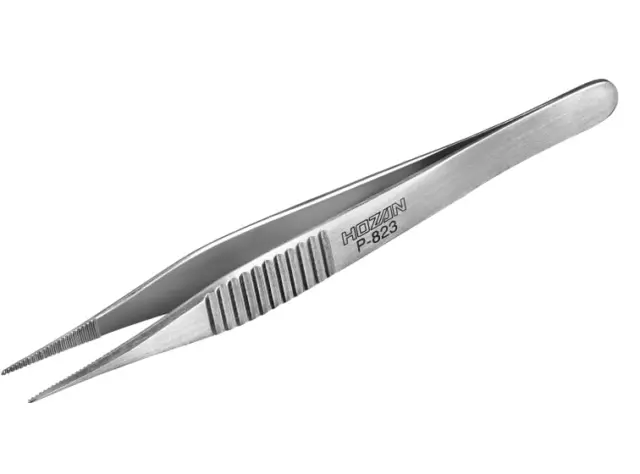 HOZAN Tweezers P-823 110mm the Tips Interlock Straight Type Made in Japan