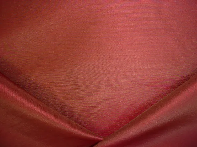10-1/8Y Lee Jofa Iridescent Red Silk File Lined Drapery Upholstery Fabric