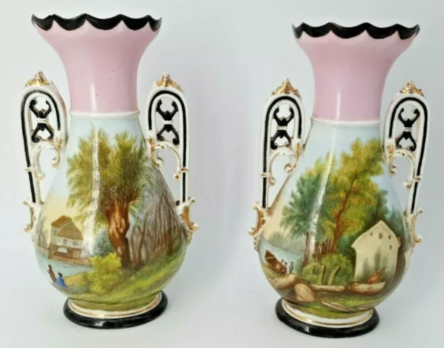 XIX ème s, paire de vase en porcelaine de Paris